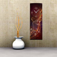 Wanduhr XXL 3D Optik Dixtime abstrakt rot dunkel 30x90 cm...