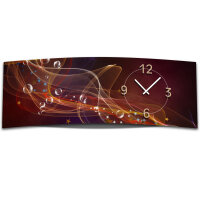Wanduhr XXL 3D Optik Dixtime abstrakt rot dunkel 30x90 cm...