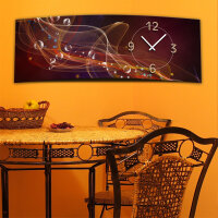 Wanduhr XXL 3D Optik Dixtime abstrakt rot dunkel 30x90 cm...
