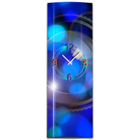 Wanduhr XXL 3D Optik Dixtime abstrakt blau 30x90 cm...