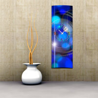Wanduhr XXL 3D Optik Dixtime abstrakt blau 30x90 cm...