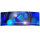 Wanduhr XXL 3D Optik Dixtime abstrakt blau 30x90 cm leises Uhrwerk GL-005